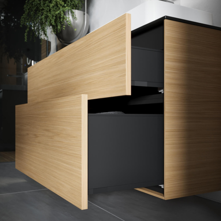 Тумба подвесная со столешницей DENALI WOOD 1200